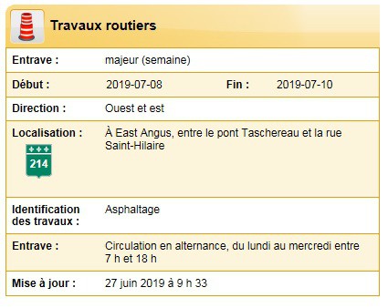 Travaux routiers