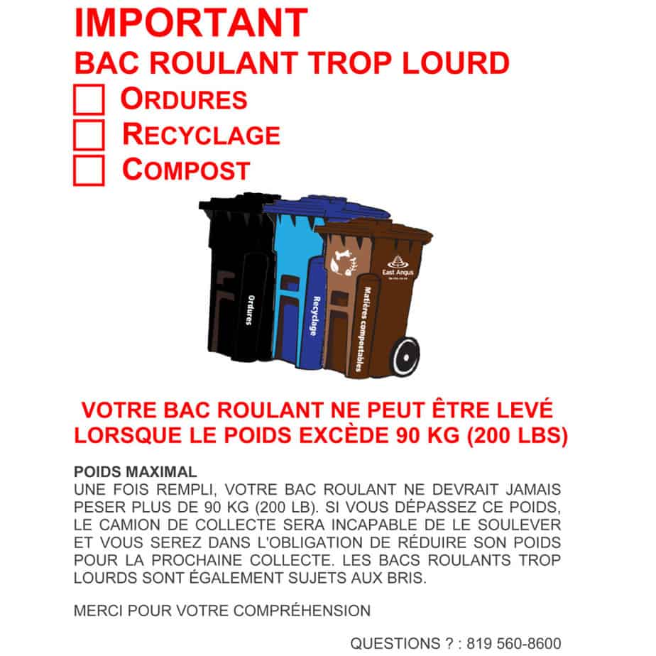 2019-07 - Important - Bac roulant trop lourd