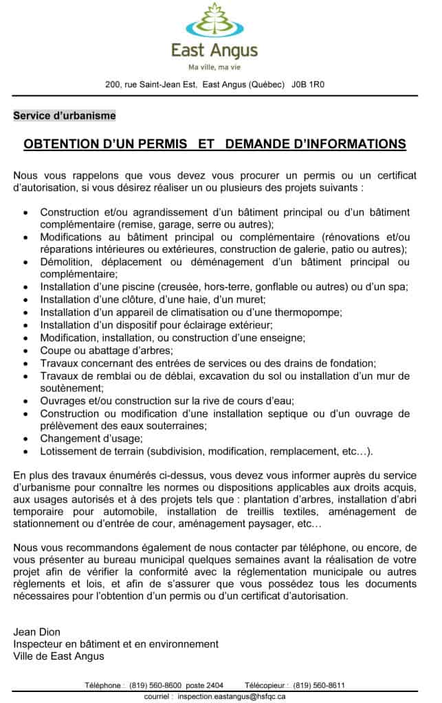 East Angus, le 16 novembre 2005