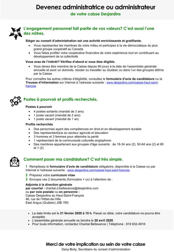 Appel candidatures