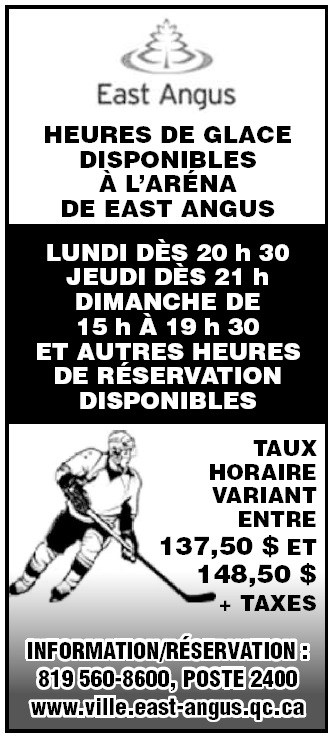 Aréna - Heures disponibles