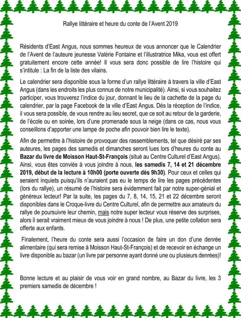 Calendrier de l'Avent 2019