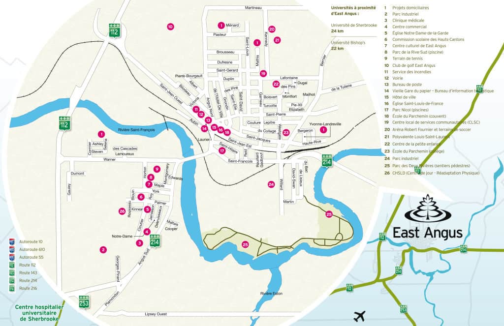 Carte routière East Angus - Pour CSSS HSF