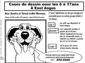Cours de dessin - 6 à 17 ans (Hiver 2014)