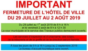 Fermeture hotel de ville