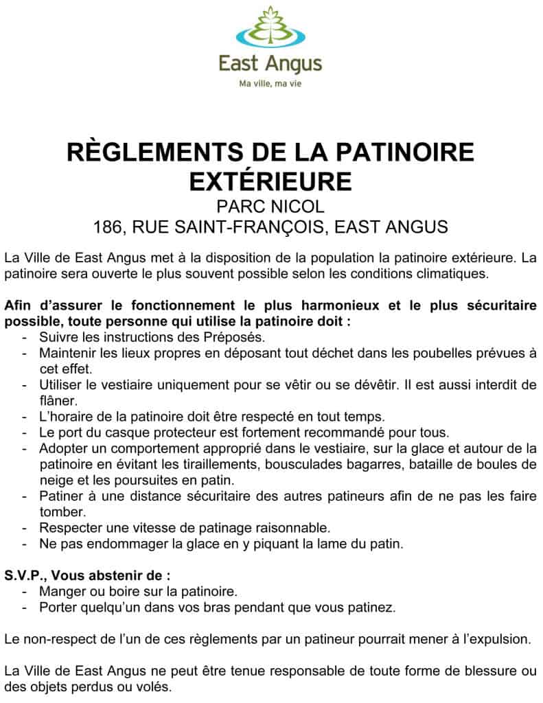 Microsoft Word - Horaire Patinoire extérieur du Parc Nicol - 201