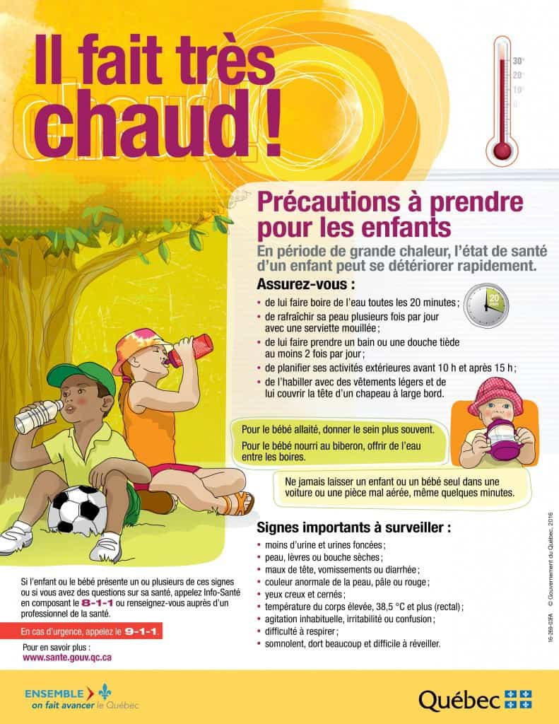 Il fait très chaud pour les enfants