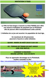 Invitation à tous - Pickeball