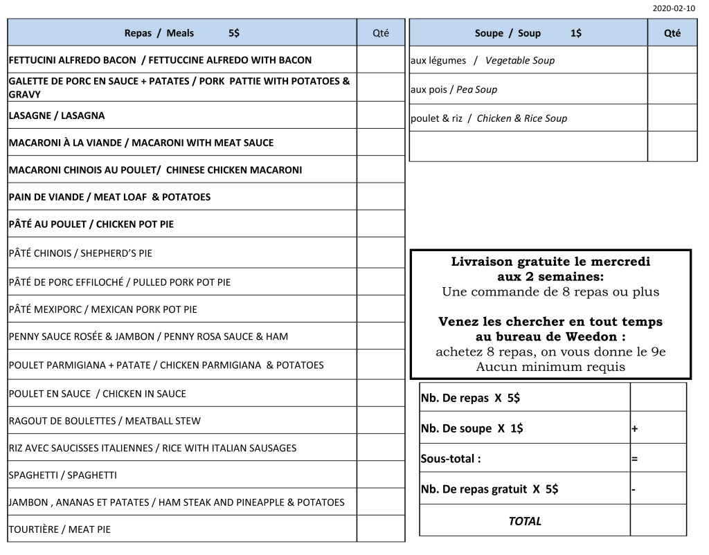 Menu Centre d'Action bénévole HSF