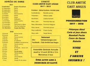 Programmation Club amitié 2018