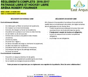 Réglements complets Patinage libre et hockey fin de saison 2017
