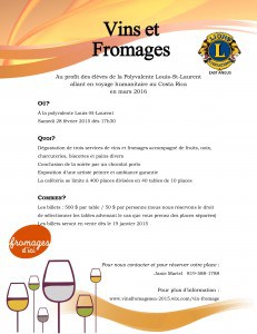 Vins et fromages - 28 février 2015
